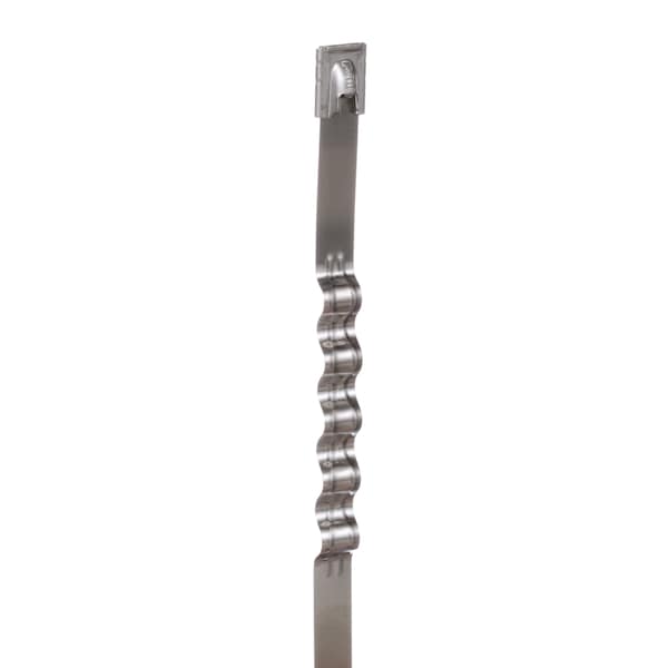 Cable Tie, 14-1/2 in L, 4 in Max Bundle Dia., Silver, 316 Stainless Steel, 450 lb Strength, 50 PK